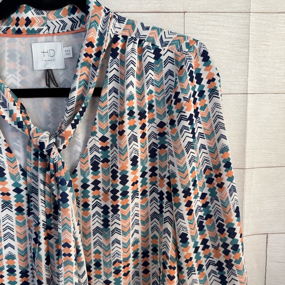Anthropologie/HD in Paris Astral Tie Neck Blouse Size 8 - Picture 4 of 6
